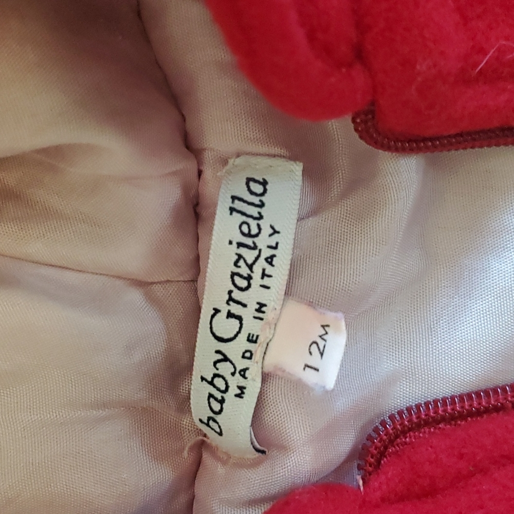 baby girls sz 12 red baby graziella winter coat - Picture 2 of 4
